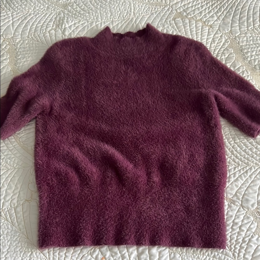 Fuzzy Mock Neck Sweater NWOT